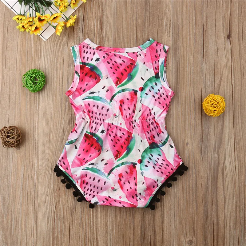 Милый Модный комбинезон с цветочным принтом для новорожденных девочек без