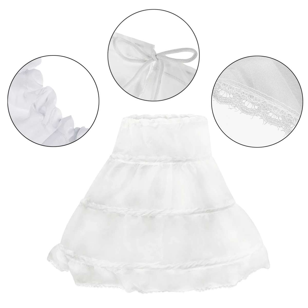 Нарядная Нижняя юбка для девочек полускользящая с цветочным рисунком