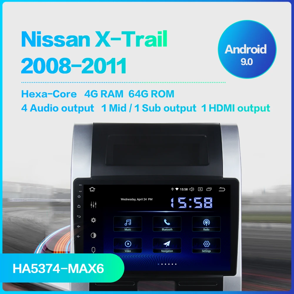 Dasaita 10," мульти сенсорный экран Встроенный gps Android 9,0 Автомагнитола для Nissan X-trail 2008 2009 2010 2011 2012 2013