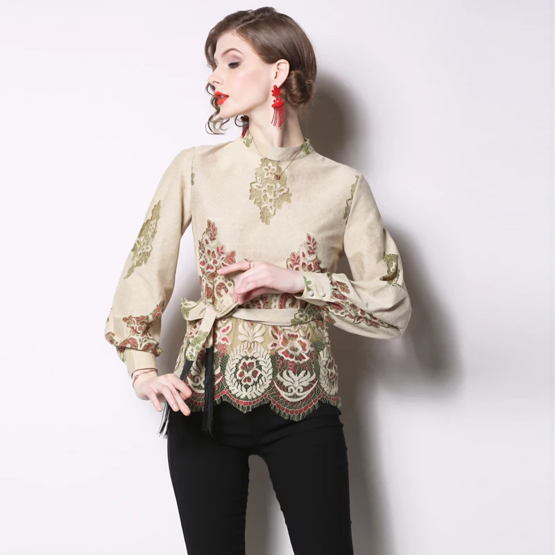 Кружевные блузки Willstage с кисточками женские элегантные сетчатые ажурные рубашки