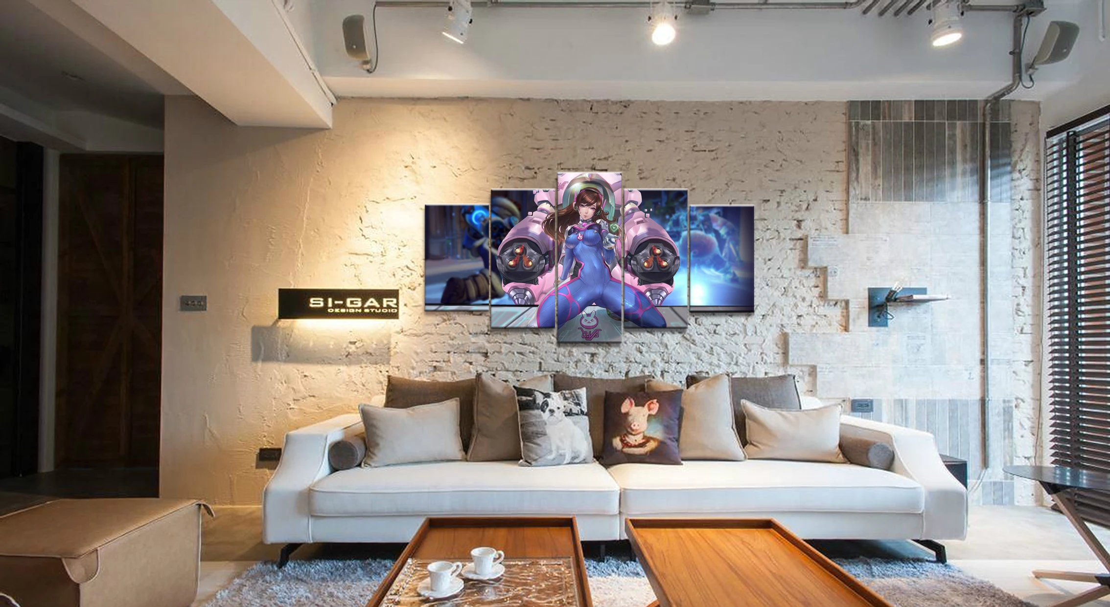 Домашний декор холст Overwatch D.VA игра 5 шт. аниме девушка художественные плакаты