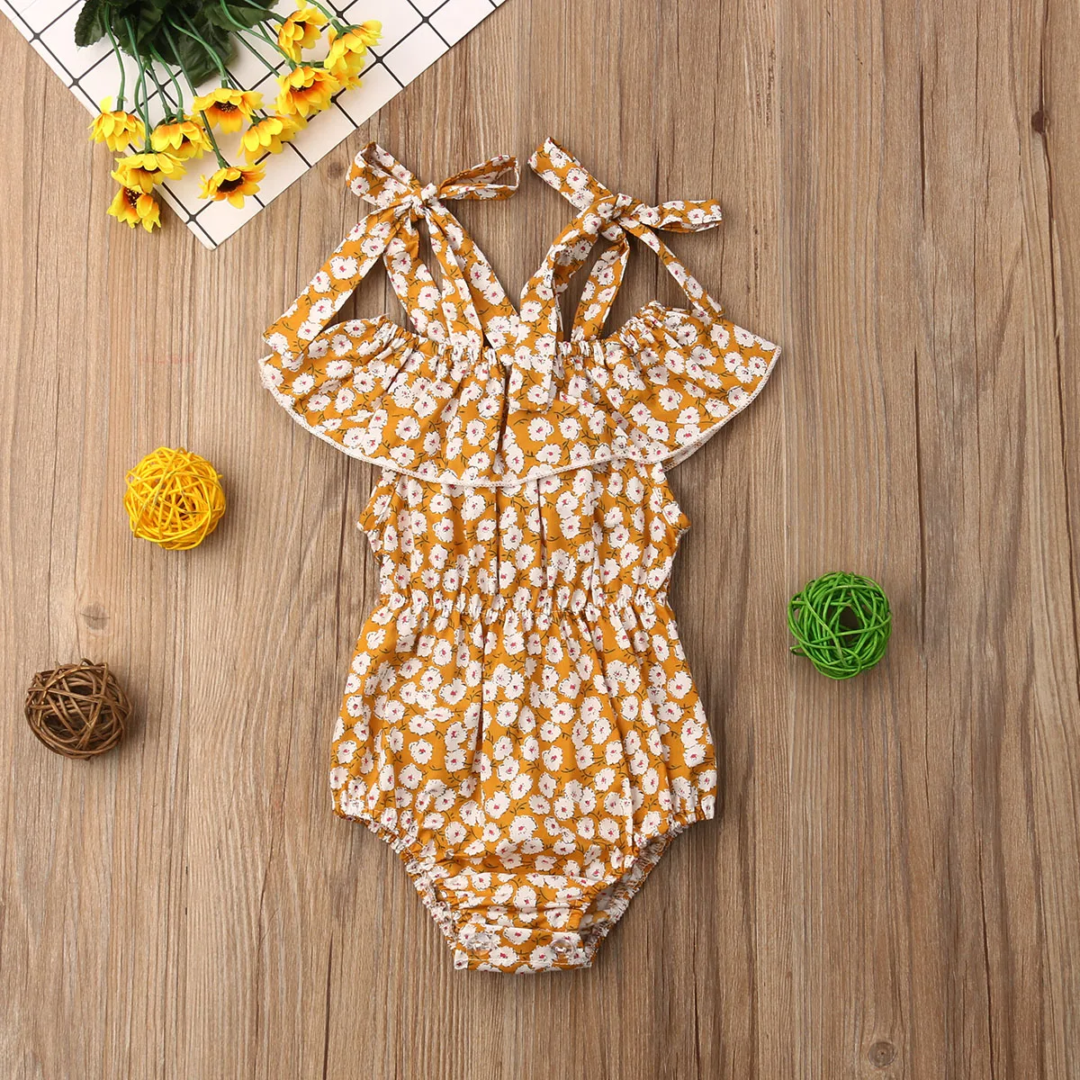 Pudcoco/Новый брендовый шифоновый комбинезон с цветком и цветочным рисунком для