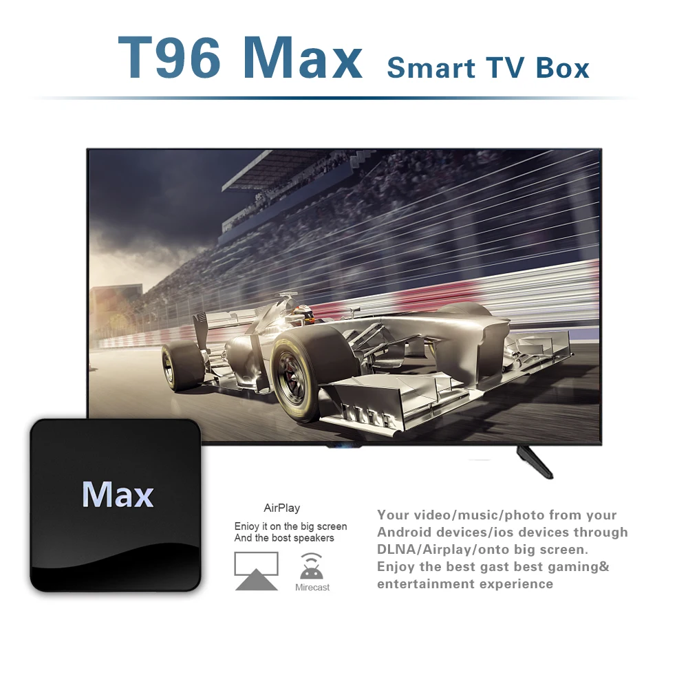 ТВ-приставка T96 Max Android 8 1 S905X2 4 ядра 2 + 16 ГБ HDMI Wi-Fi Bluetooth 1000 Мбит/с 32 | Электроника