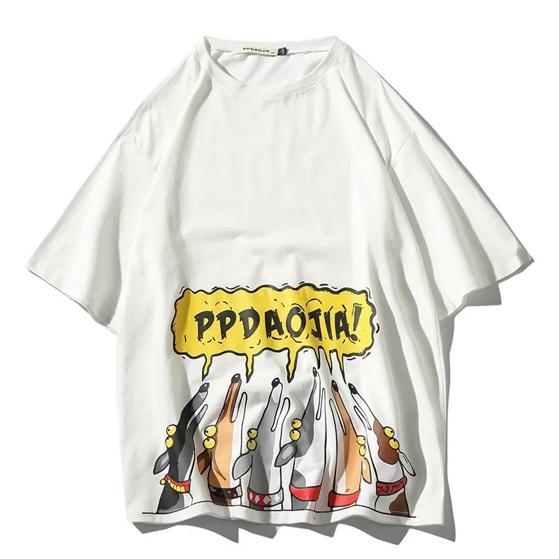 

Men Hip Hop Monster Japanese Ukiyo Dog Printed T-shirts Men Streetwear Harajuku Summer Short Sleeve Tees Tshirts Men 5XL Plus