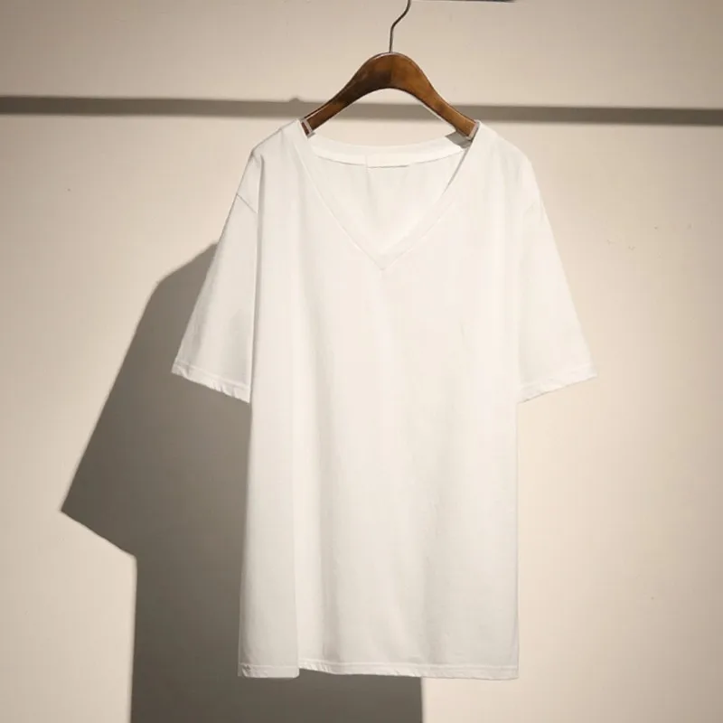 Женская футболка VGH повседневная Однотонная с коротким рукавом и треугольным