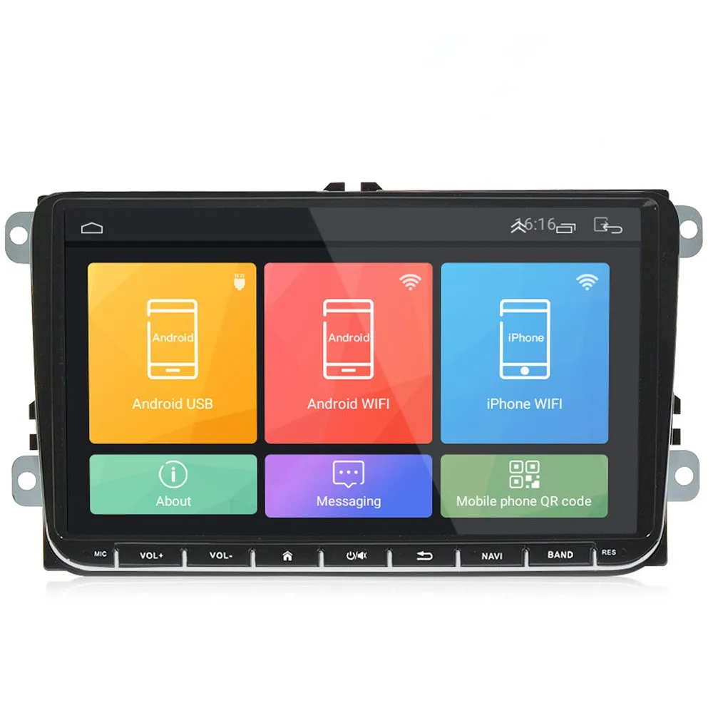 Универсальный VW 9 дюймов Автомобильный dvd-плеер ML-CKVW92 Android 6 0 2din Quar Core 1 2 GHz