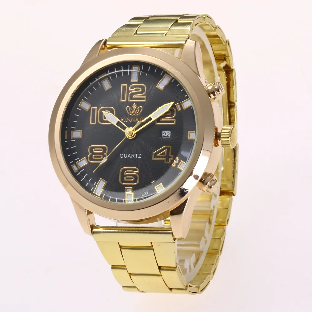 Новые мужские часы модные наручные из нержавеющей стали с аналоговым дисплеем