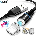 Магнитный usb-кабель, кабель Micro USB Type-C для Samsung S10 S9 S8 Xiaomi Redmi для iPhone X XR Xs Max 8 7 1 м 2 м 2 А, магнитное зарядное устройство