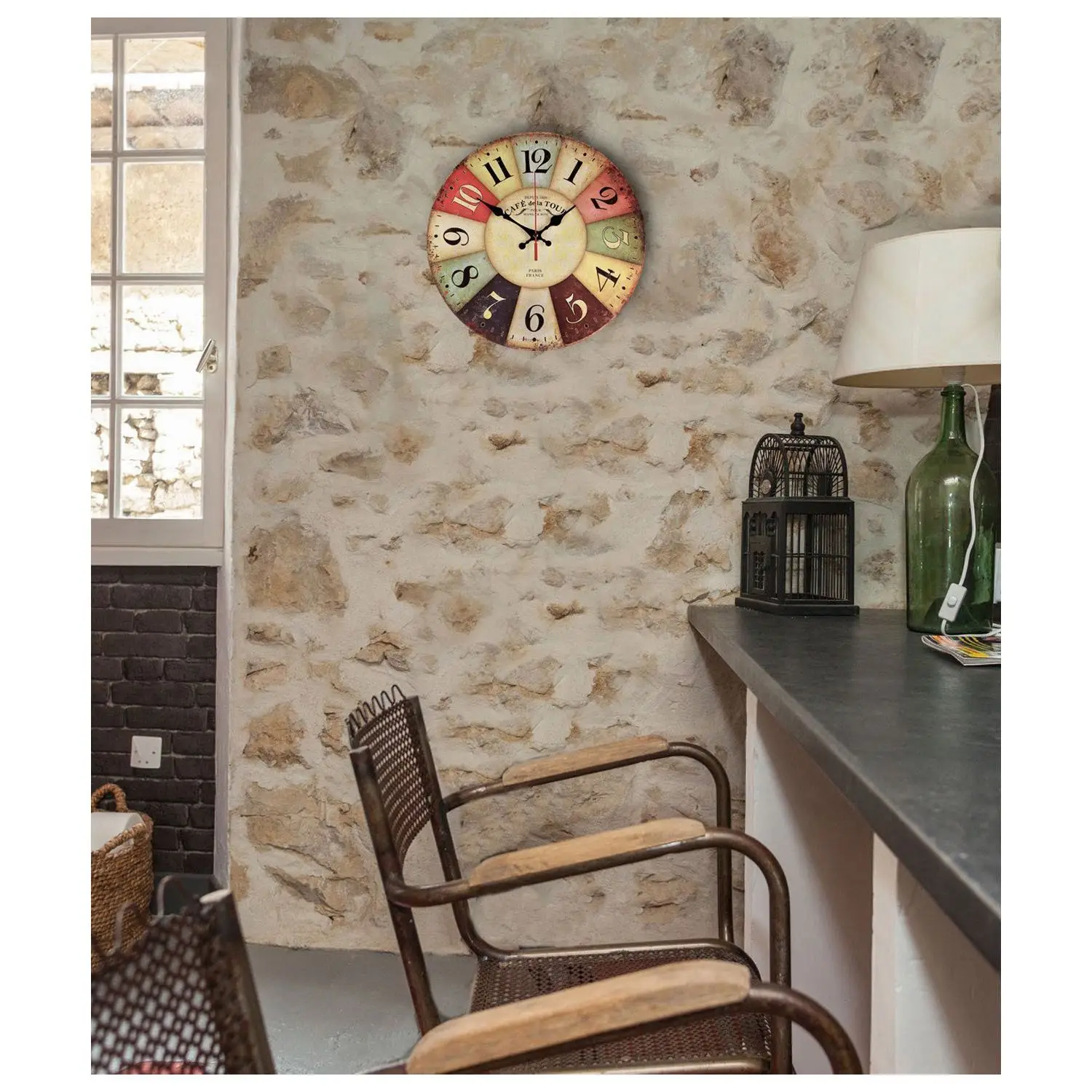 12 дюймов ретро деревянные настенные часы домашний декор бесшумные большие