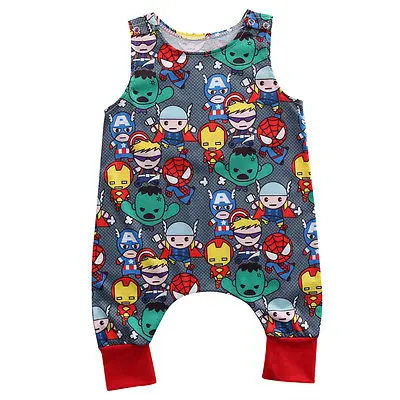 

Summer Baby Kids Girl Boy Infant Summer Sleeveless Romper Harlan Jumpsuit Clothes Outfits 0-24M