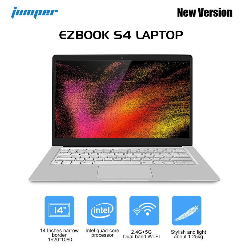 Джемпер EZbook S4 ноутбук 8 Гб Оперативная память 256 GB SSD 14 дюймов Win 10 Intel Apollo Lake N4100 4