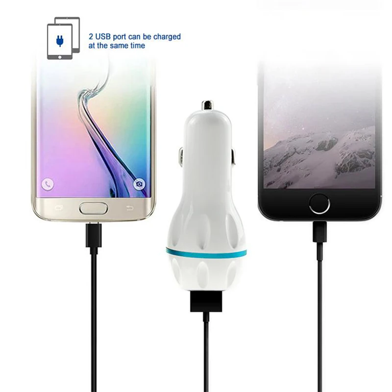 100 шт. универсальное автомобильное зарядное устройство 3.1A двойной USB порт