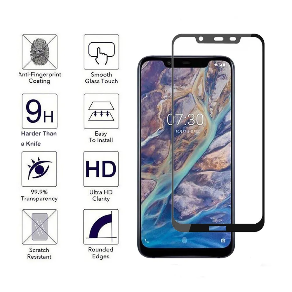 0 3 мм 2.5D полноэкранное закаленное стекло 9H для Nokia 8 1 полноэкранная защитная