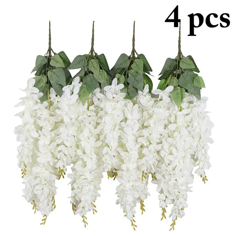 

4pcs 88cm Home Fashion Artificial Hydrangea Party Romantic Wedding Decorative Silk Garlands Of Artificial Flowers Silk Wisteria