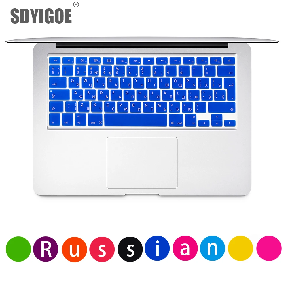 

Laptop Keyboard Protective Film Waterproof For MacBook Pro air 13"15" Russian EU Notebook Keyboard Cover Dustproof Film Silicone