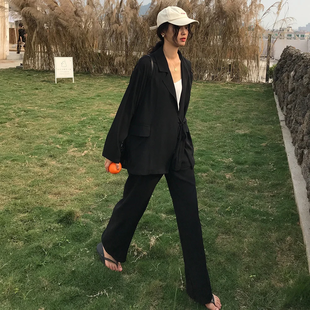 Женский блейзер LANMREM тонкие шифоновые платья с длинным рукавом и отложным