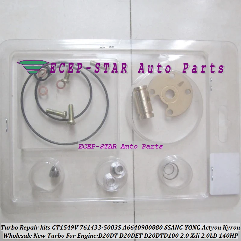 

Turbo Repair Kit GT1549V 761433 761433-0003 A6640900880 A6640900780 For SSANG YONG Actyon A200XDi Kyron M200XDi D20DT 2.0L Xdi