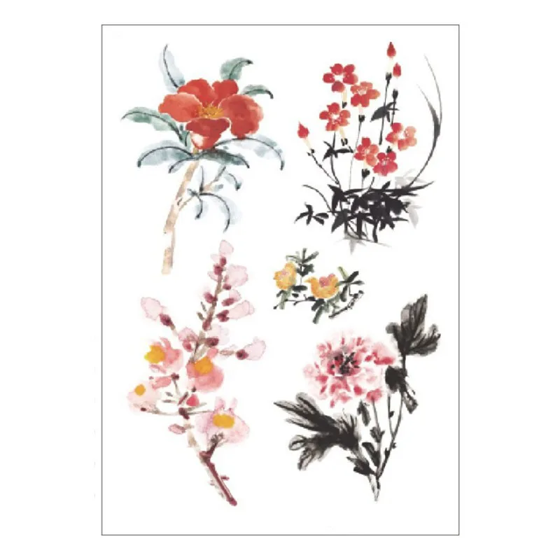 1 лист Цветочные Временные татуировки наклейки вечерние тело Искусство Съемный