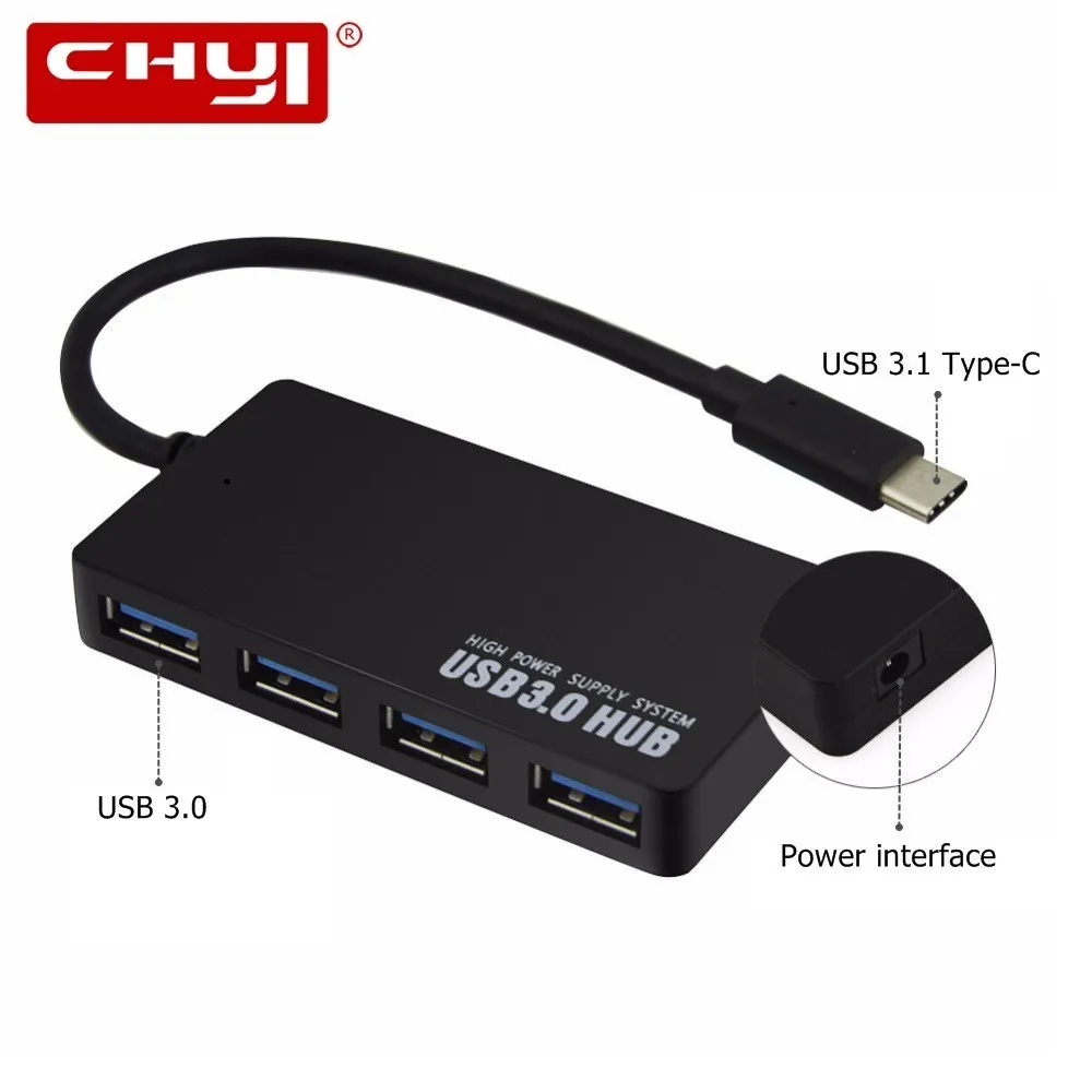 4 порта s USB C HUB OTG 3 0 с адаптером питания типа разветвитель адаптер DC Power Port