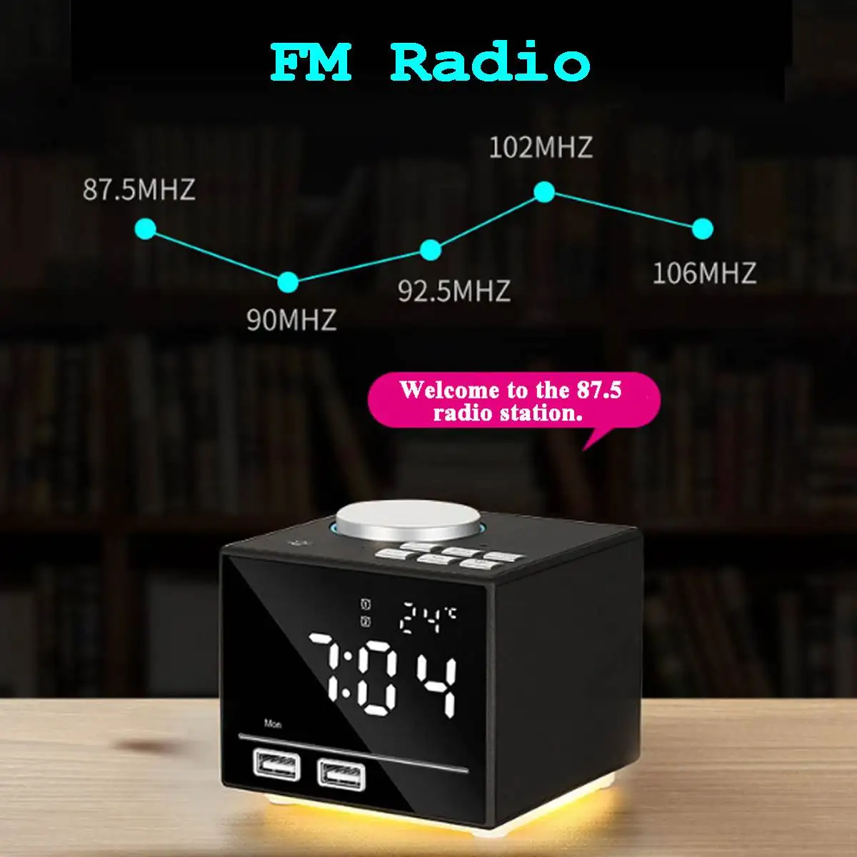 Светодиодный Будильник с fm радио беспроводной bluetooth динамик поддержкой Aux TF USB