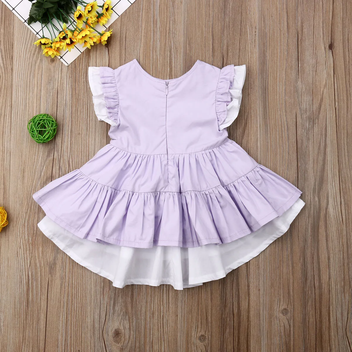 1-6Y Summer Toddler Kids Baby Girl Ruffles Sleeveless Tutu Princess Girls Formal Pageant Party Dress Clothes | Детская одежда и