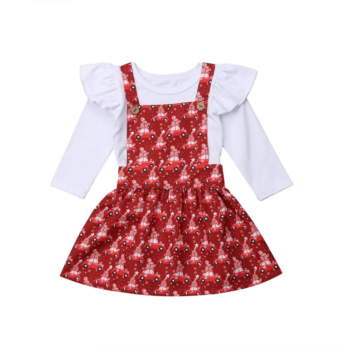 2PCS Summer Spring Kids Baby Girl Clothes Tops+Belt Skirt Dress Party Outfits Children Set | Детская одежда и обувь