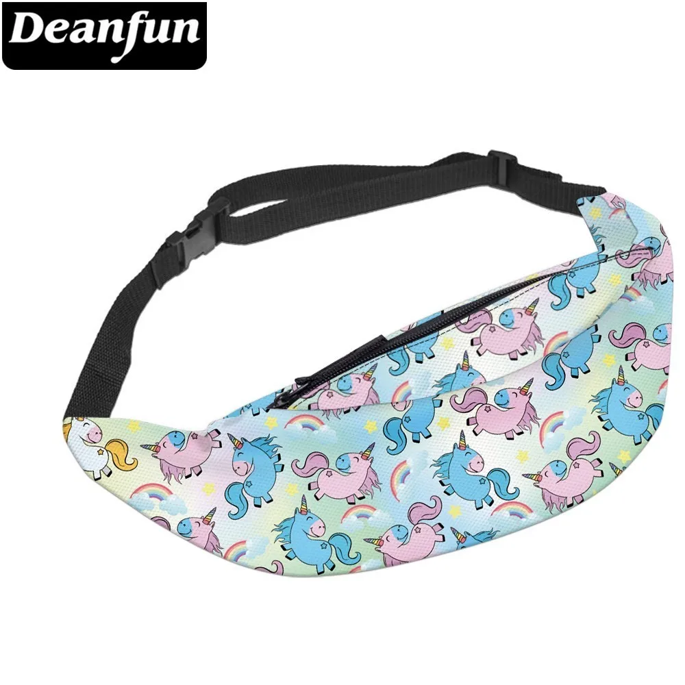 Поясная Сумка Deanfun водонепроницаемая Радужная розовая регулируемая в подарок