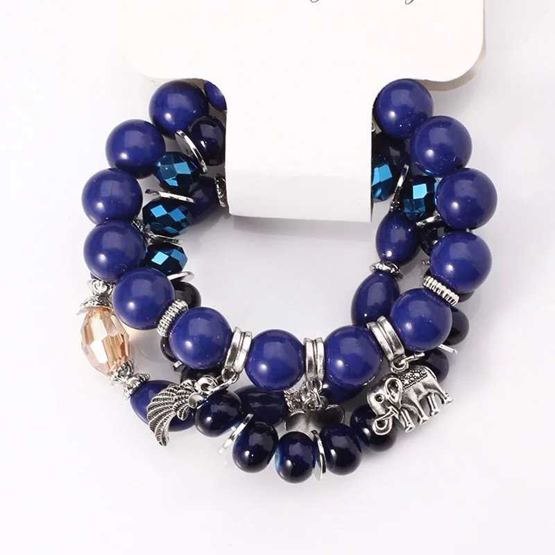 3 шт./компл. мраморный браслет набор богемное животное в форме сердца бисерная