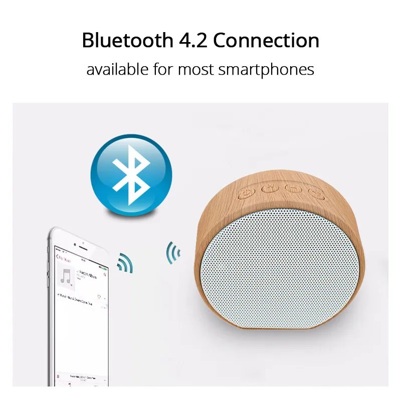 Беспроводной Bluetooth динамик с текстурой древесины портативный мини саундбар