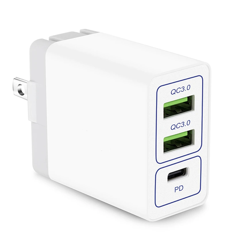 Usb Type-C Pd Charger Qc3.0 2Usb+Type-C 6A Fast For Phone X S8/S8 Plus Includ C To Cable(Us Plug) | Электроника