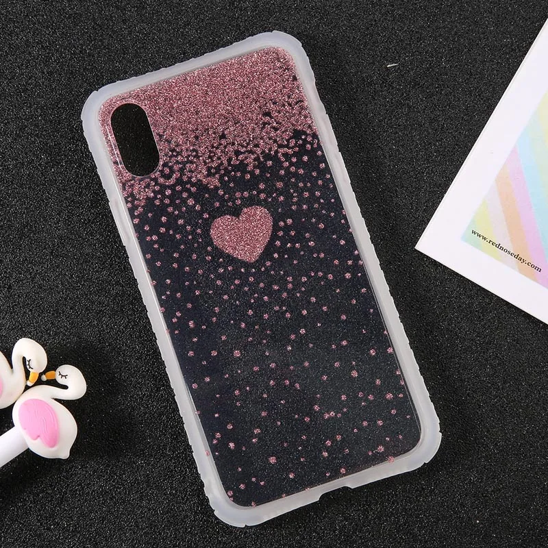 Прозрачный блестящий чехол USLION для iPhone X XS XR Xs Max 6 6s 7 8 Plus прозрачная задняя крышка