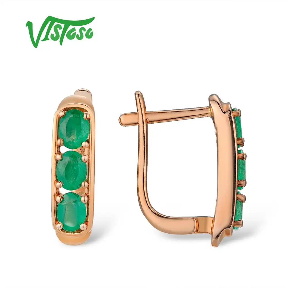 VISTOSO золотые серьги для Для женщин 14K 585 из розового золота и элегантных