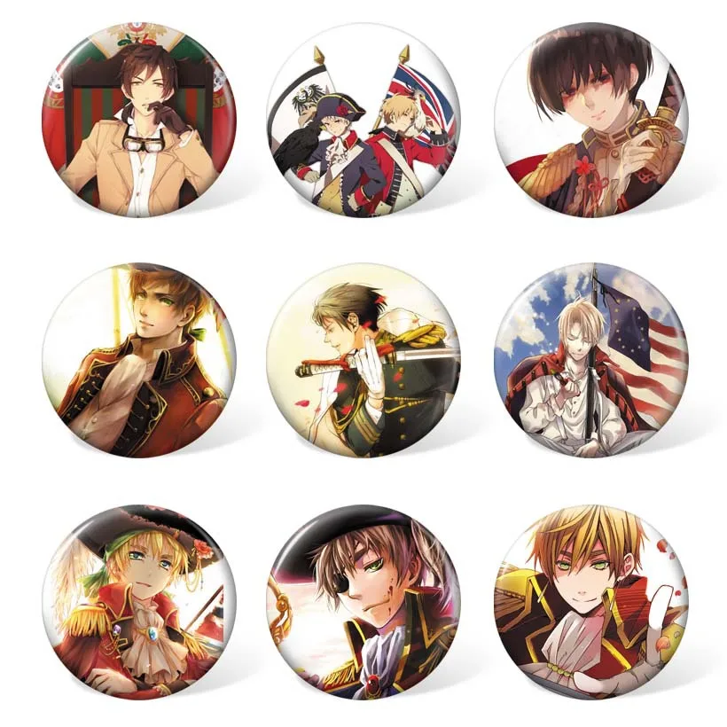 9 шт./лот аниме Axis Powers Hetalia значки игрушки APH брошь модель булавки для подарков