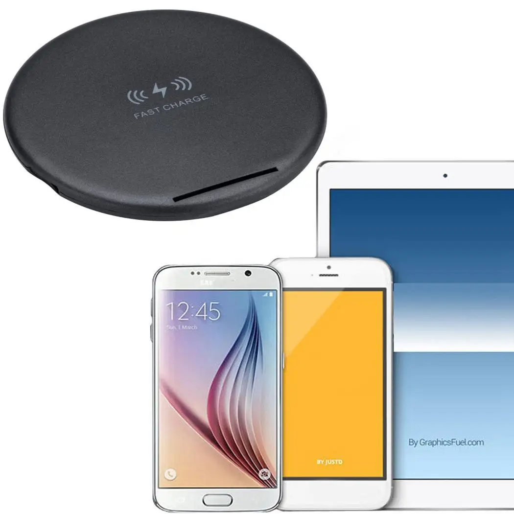 Портативное круглое Беспроводное зарядное устройство для быстрой зарядки