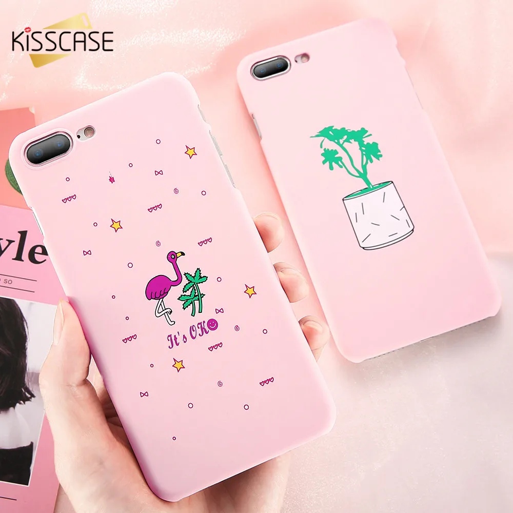 KISSCASE милые чехлы для телефонов с рисунком iPhone 7 8 Plus X мультяшный чехол Жесткий
