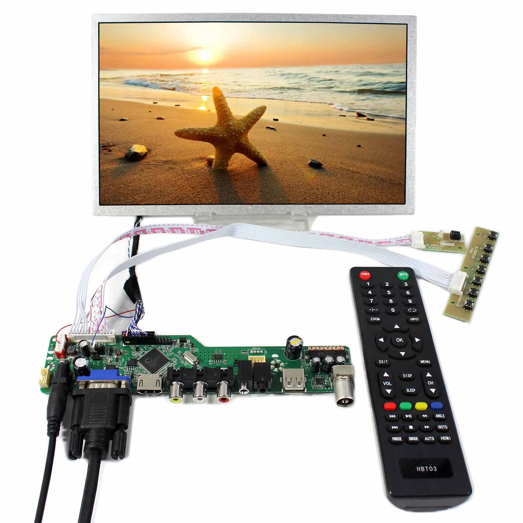 HD MI VGA  AV  USBAudio LCD Controller Board HSD100IFW1 USB multimedia 10.2inch LCD Screen CLAA102NA0ACW 1024x600 M.NT68676.2A
