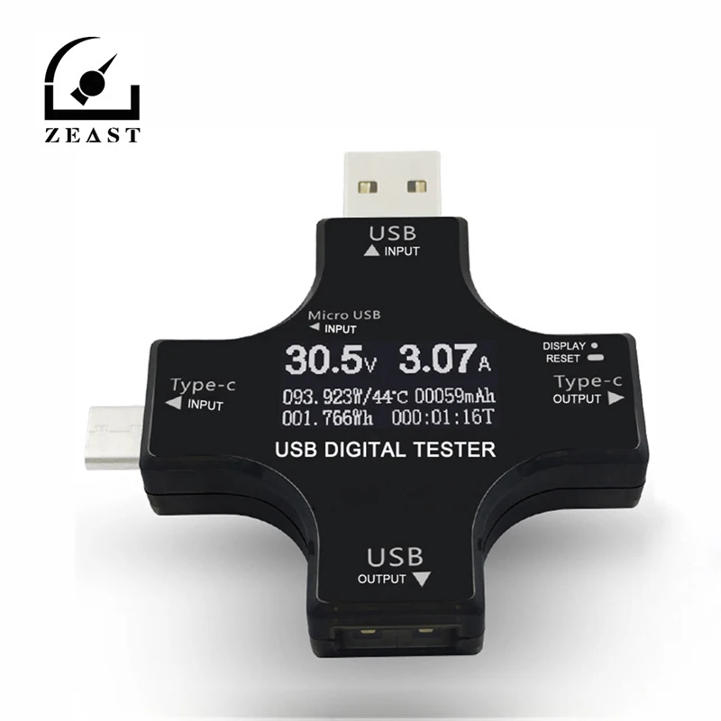 2 в 1 Мультифункциональный Тип-c USB тестер безопасности мощность PD тестер Вольтметр Амперметр Ёмкость Мощность сопротивление Температура детектор