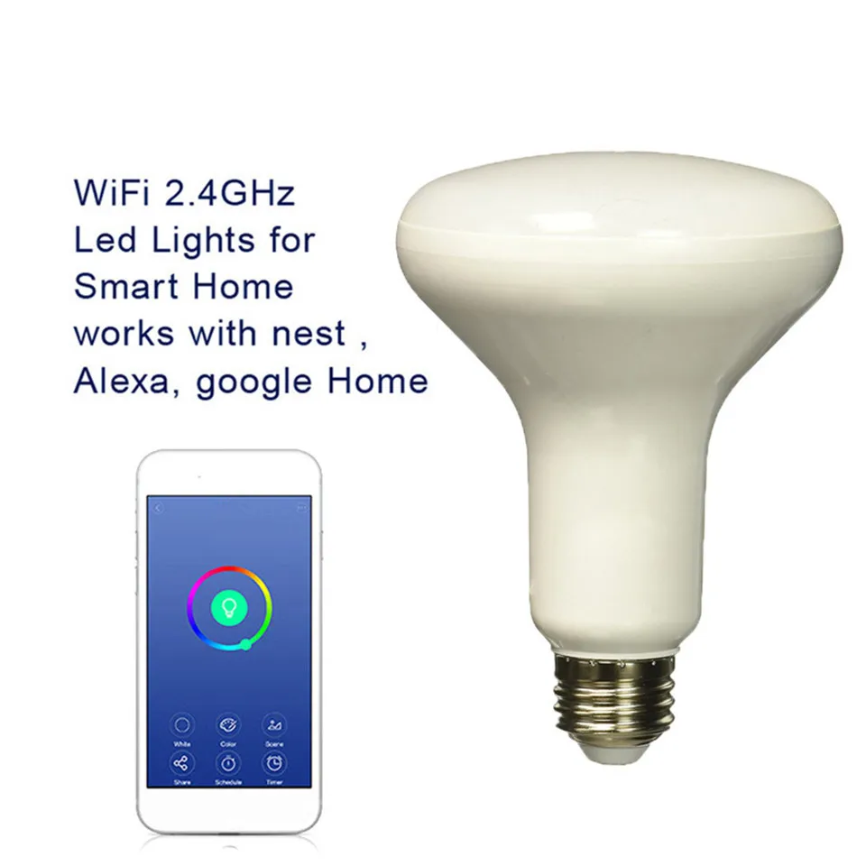 Wifi лампа google home E27 светодиодная alexa Голосовое управление rgbw bluetooth 7 Вт