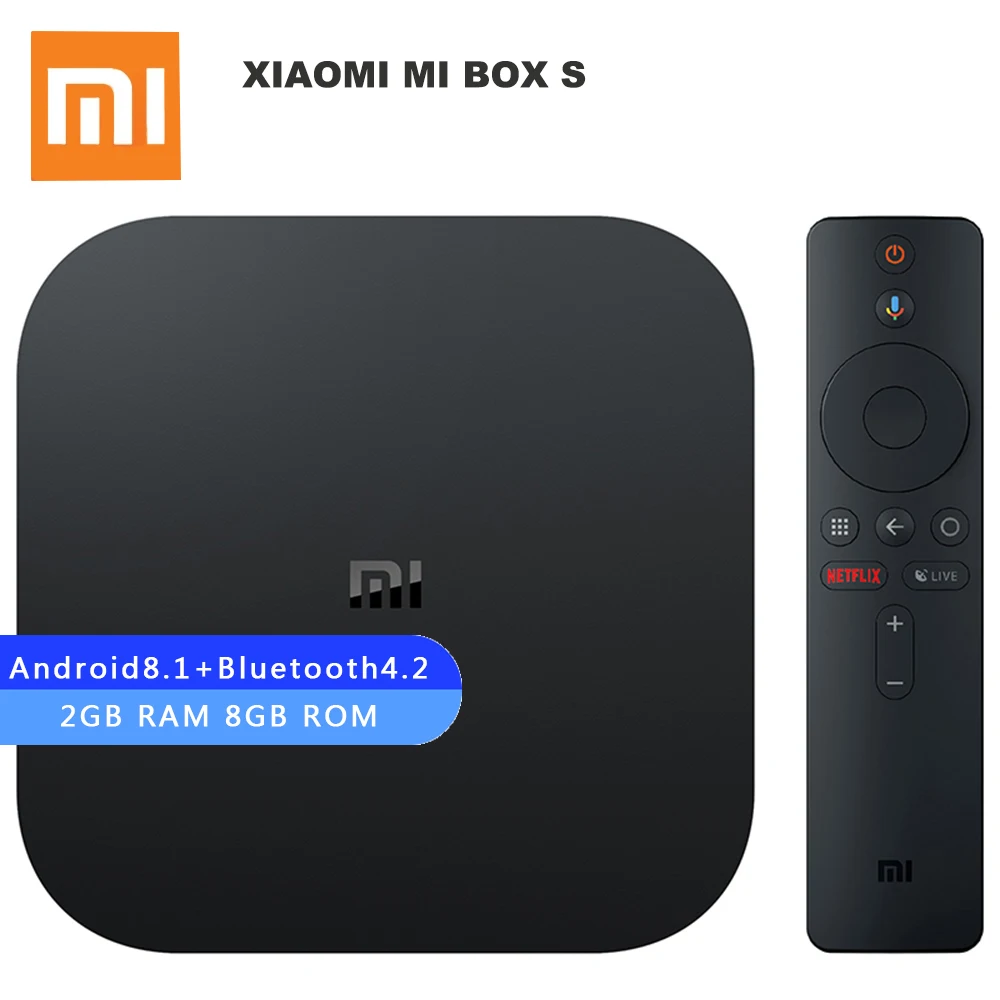 Xiaomi mi коробка S 4K ТВ Android 8 1 Cortex A53 2 ГБ + Гб HD 0 4 ядра г/5 8G Wi Fi BT4.2 Декодер каналов