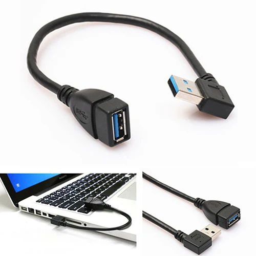 20 см USB удлинительные кабели 3 0 Женский к мужскому тип А правый угол 90 градусов