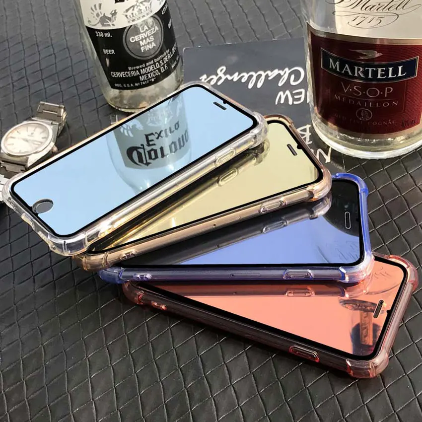 Красочное защитное зеркало Закаленное стекло Защита экрана для iPhone X XS/6 s 7 8 Plus 5