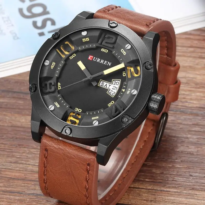 CURREN 2019 модный топ новинка роскошный бренд Relogio Masculino неделя дата Diaplay кожаный