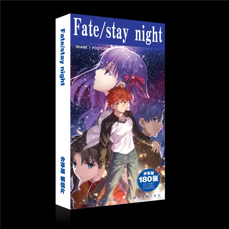 

180 pcs/Set Anime Fate Stay Night Postcard Toy Fate Zero Greeting Card for Magic Sticker of Paper Gift Card