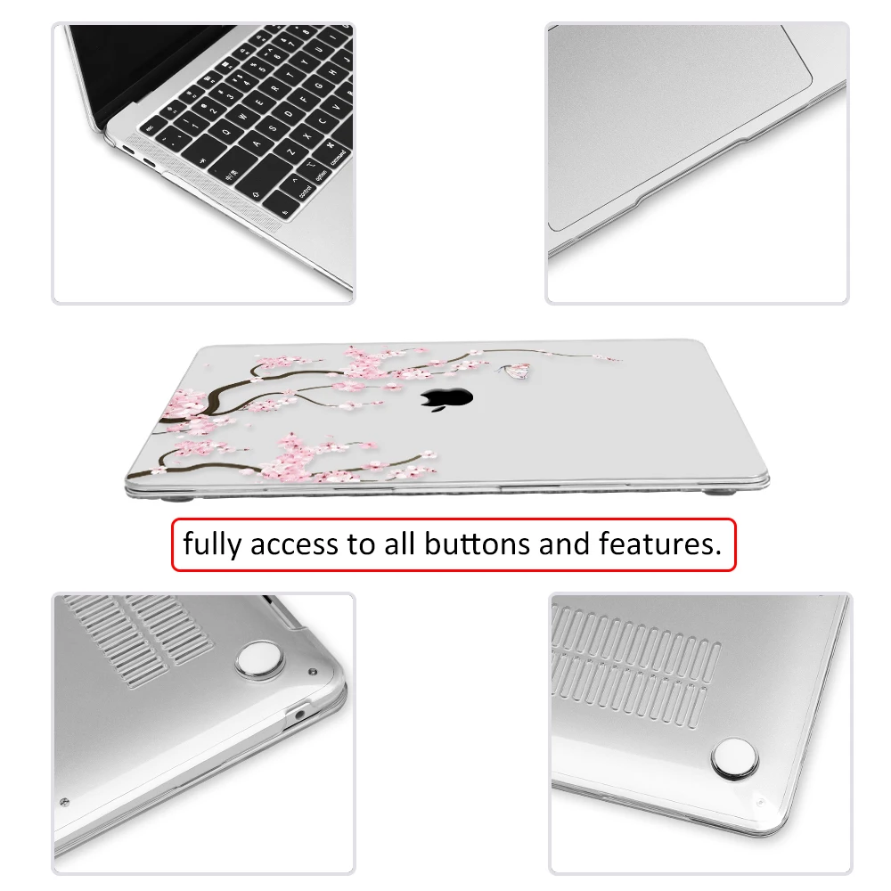 Для Apple MacBook Pro 13 15 дюймов Чехол A1989 A1990 Air 13 дюймов A1932 A1466 чехол для ноутбука с цветочным принтом Жесткий Чехол для клавиатуры