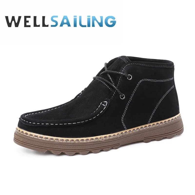 Boots Male Increase Down Will Wharf Layer Skin Man Cotton-padded Shoes Short England High Help Tide | Обувь