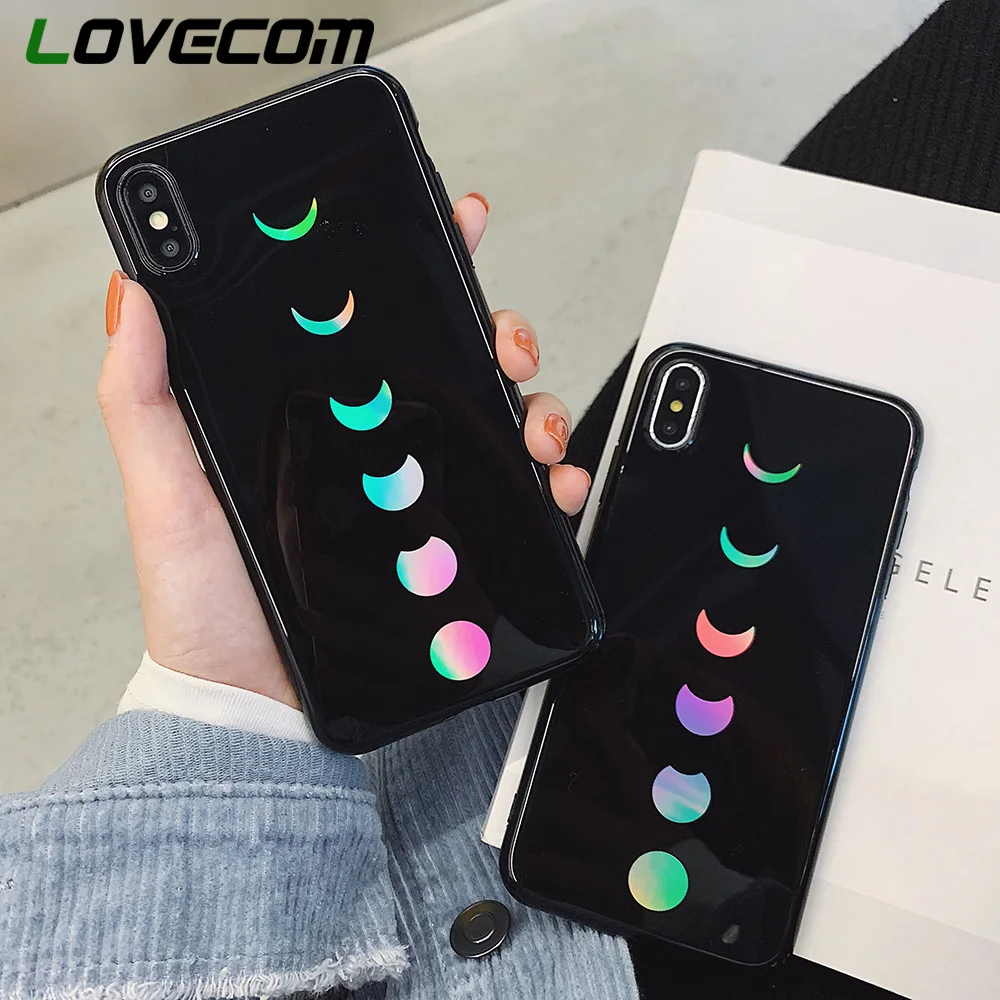 LOVECOM Laser Moon Eclipse винтажные чехлы для телефонов iPhone 11 Pro Max XR XS 6 6S 7 8 Plus X мягкая задняя
