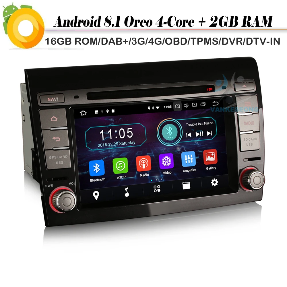 7 &quot2 Din DAB + Android 8 1 Авторадио Sat Nav WiFi 4G DVD Радио RDS DVR BT OBD Автомобильный GPS