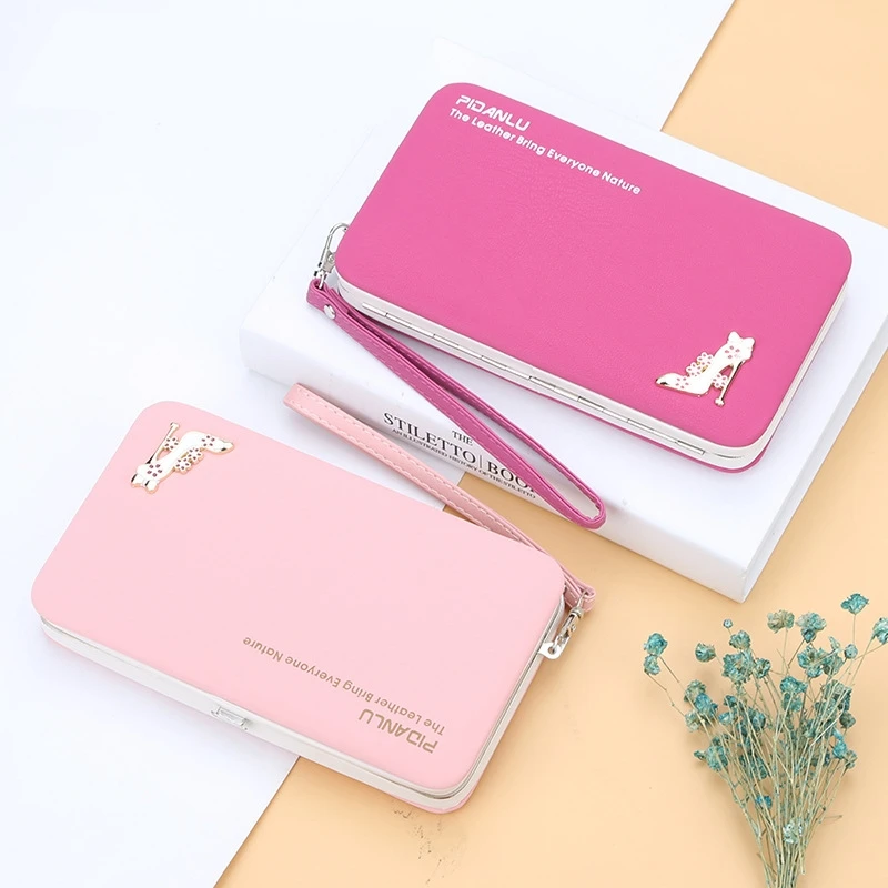 Высокий каблук дамы бумажник длинный Карандаш Чехол клатч кошелек для студента