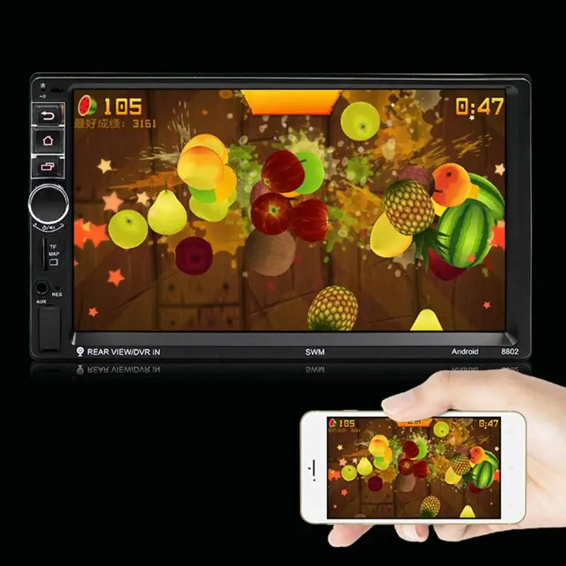 7 &quot2 Din сенсорный экран автомобильный стерео MP5 плеер 4 ядра Android OS Bluetooth WIFI GPS