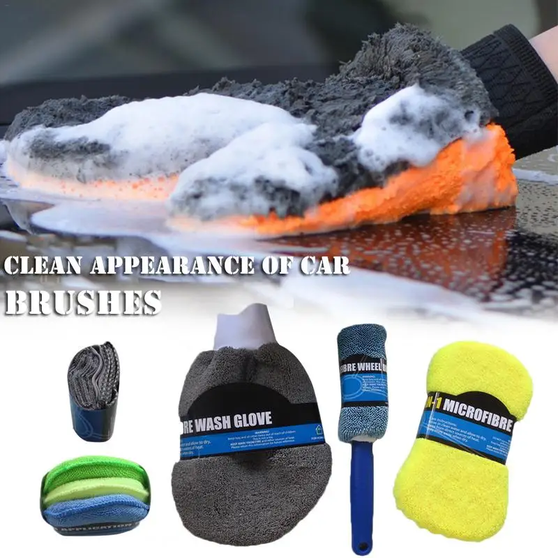 Набор для мытья автомобиля из микрофибры 9 шт. включает в себя аппликатор тряпки